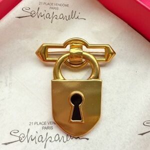 Schiaparelli Style Padlock Brooch